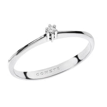 Cargar imagen en el visor de la galería, Anello da donna in oro bianco e diamante Comete Easy Basic ANB 1670