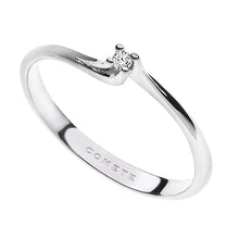 Cargar imagen en el visor de la galería, Anello da donna in oro bianco e diamante Comete Easy Basic ANB 1667