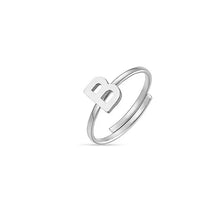Cargar imagen en el visor de la galería, Anillo de mujer de acero con letra de Luca Barra