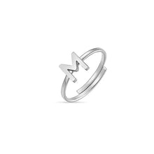Cargar imagen en el visor de la galería, Anillo de mujer de acero con letra de Luca Barra
