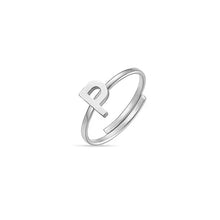 Cargar imagen en el visor de la galería, Anillo de mujer de acero con letra de Luca Barra