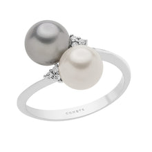 Cargar imagen en el visor de la galería, Anello da donna in oro bianco Con Diamanti e perla Comete ANP 387