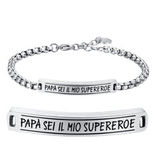 Load image into Gallery viewer, Bracciale da uomo in acciaio con piastra Luca Barra BA1666