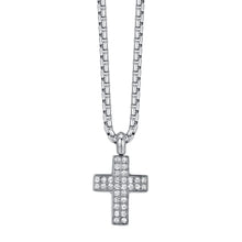 Cargar imagen en el visor de la galería, Collana da uomo in acciaio con croce Luca Barra CA457