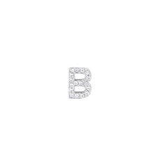 Load image into Gallery viewer, Steel letter charm with white Luca Barra crystals