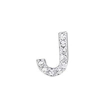 Load image into Gallery viewer, Steel letter charm with white Luca Barra crystals