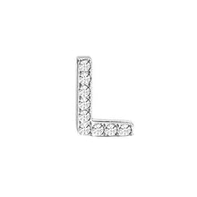 Load image into Gallery viewer, Steel letter charm with white Luca Barra crystals