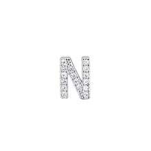 Load image into Gallery viewer, Steel letter charm with white Luca Barra crystals