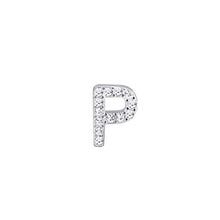 Load image into Gallery viewer, Steel letter charm with white Luca Barra crystals
