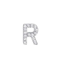 Load image into Gallery viewer, Steel letter charm with white Luca Barra crystals