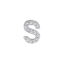 Load image into Gallery viewer, Steel letter charm with white Luca Barra crystals