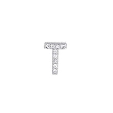 Load image into Gallery viewer, Steel letter charm with white Luca Barra crystals