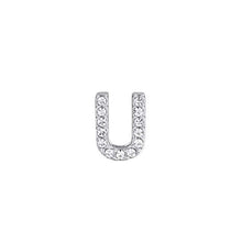 Load image into Gallery viewer, Steel letter charm with white Luca Barra crystals