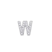 Load image into Gallery viewer, Steel letter charm with white Luca Barra crystals