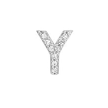 Load image into Gallery viewer, Steel letter charm with white Luca Barra crystals