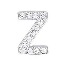 Load image into Gallery viewer, Steel letter charm with white Luca Barra crystals