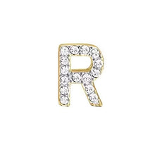 Cargar imagen en el visor de la galería, Charm letra de acero dorado con cristales blancos Luca Barra