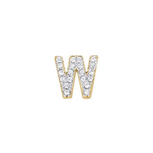 Cargar imagen en el visor de la galería, Charm letra de acero dorado con cristales blancos Luca Barra