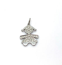 Carica l'immagine nel visualizzatore di Gallery, Ciondolo Bimba in oro bianco 18kt Alchimie con Diamanti ct.0.10 71054