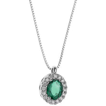 Carica l&#39;immagine nel visualizzatore di Gallery, Collana Da Donna Punto Luce Con Diamanti E Smeraldo Comete GLB 1158
