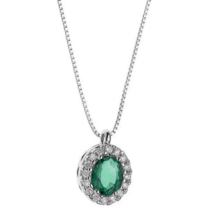 Collana Da Donna Punto Luce Con Diamanti E Smeraldo Comete GLB 1158