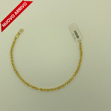 Carica l&#39;immagine nel visualizzatore di Gallery, ORO 18KT bracciale corda  in oro giallo cm. 20 peso g.3.1
