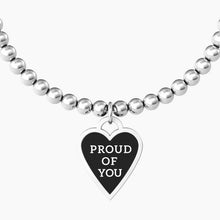 Cargar imagen en el visor de la galería, Pulsera de mujer de acero con colgante de corazón y esferas Grad Kidult 731938