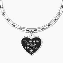 Cargar imagen en el visor de la galería, Pulsera de mujer Kidult 731941 de acero con colgante de corazón "comfort fit".