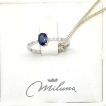Carica l'immagine nel visualizzatore di Gallery, Anello Da Donna Miluna In Oro Bianco 18Kt con zaffiro LID3218