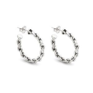 Orecchini da donna in Argento 925 a cerchio medio con catena Giovanni Raspini 12355
