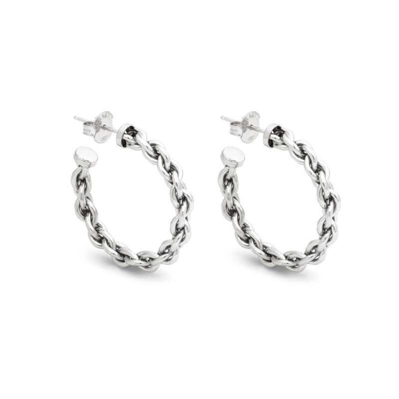 Orecchini da donna in Argento 925 a cerchio medio con catena Giovanni Raspini 12355