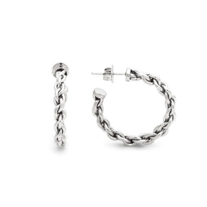 Orecchini da donna in Argento 925 a cerchio medio con catena Giovanni Raspini 12355