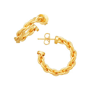 Orecchini da donna in Argento 925 dorato catena di grano Giovanni Raspini 12366