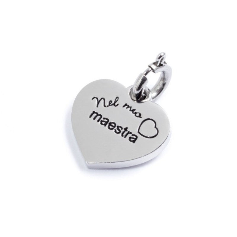 Charm in acciaio nel mio cuore maestra Marlù 15CH016