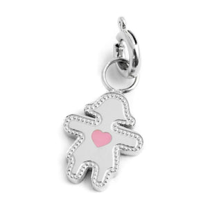 Charm in acciaio bimba cuore smalto Marlù 15CH112-LF