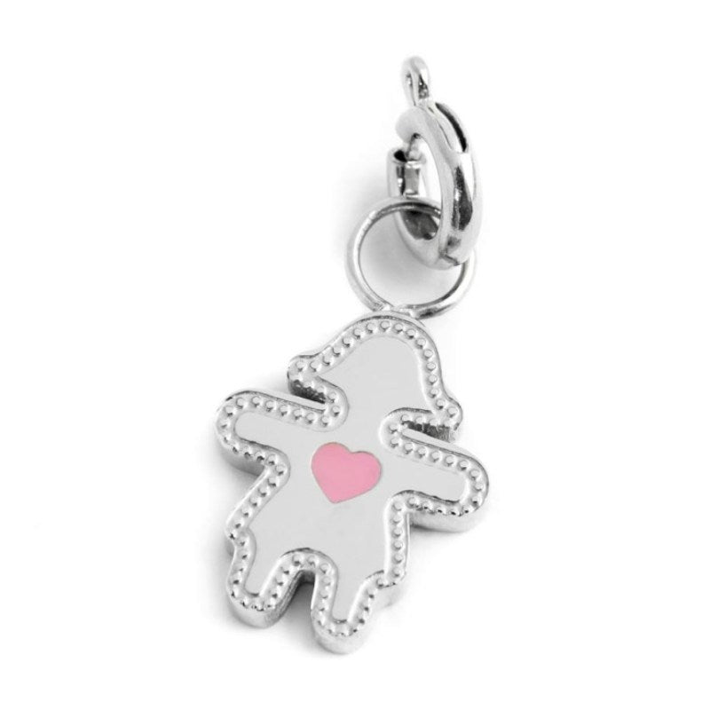 Charm in acciaio bimba cuore smalto Marlù 15CH112-LF