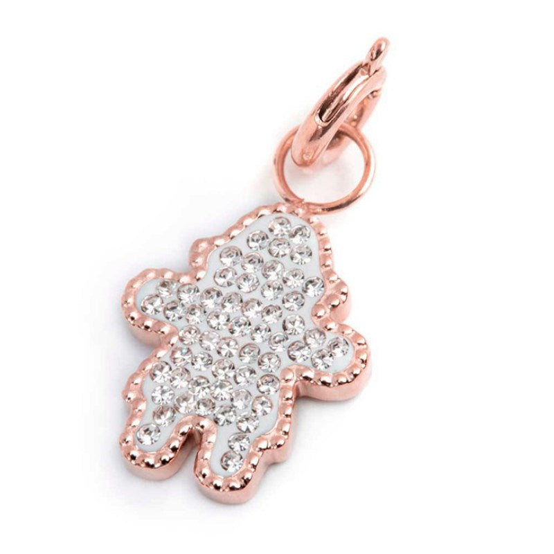 Charm in acciaio Rosé bimba con cristalli Marlù 15CH118R-W