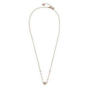 Collana da donna in acciaio Rosé cristalli e perle Marlù 15CN031R-W