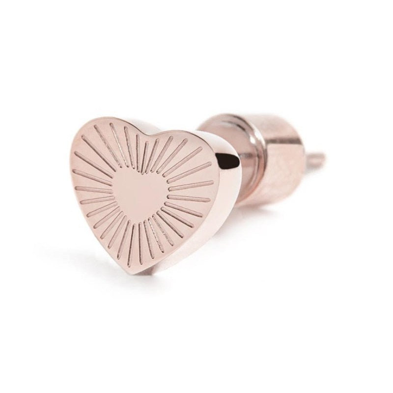Orecchino da donna a lobo in acciaio Rosé cuore Marlù 15OR016R