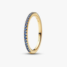 Carica l'immagine nel visualizzatore di Gallery, Anello Pavè Fascia Sottile Blu
