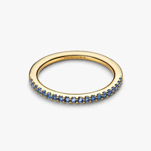 Carica l'immagine nel visualizzatore di Gallery, Anello Pavè Fascia Sottile Blu
