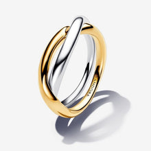Cargar imagen en el visor de la galería, Anello Fascia Intrecciata Bicolore
