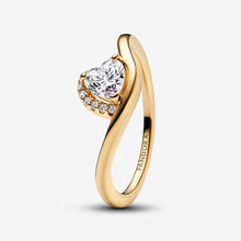 Cargar imagen en el visor de la galería, Anello Onda con Cuore Luminoso
