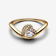 Cargar imagen en el visor de la galería, Anello Onda con Cuore Luminoso

