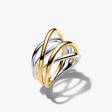 Load image into Gallery viewer, Anello Linee Intrecciate Bicolore
