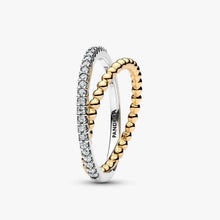 Cargar imagen en el visor de la galería, Anello Fascia Intrecciata Sfere e Pavé
