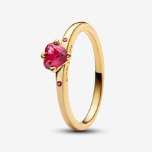 Cargar imagen en el visor de la galería, Anello Solitario Cuore Rosso
