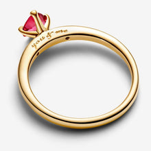 Cargar imagen en el visor de la galería, Anello Solitario Cuore Rosso
