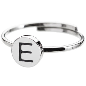 Anello da donna in acciaio con lettera smaltata Marlù 18AN018E-S