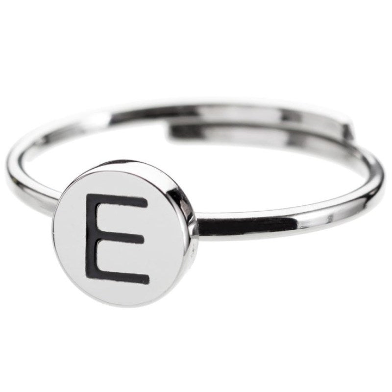 Anello da donna in acciaio con lettera smaltata Marlù 18AN018E-S